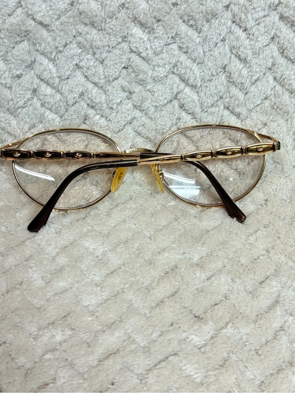 Vintage Tura‎ Gold Tortoise Oval Glasses Frames Only Librarian Chic Officecore